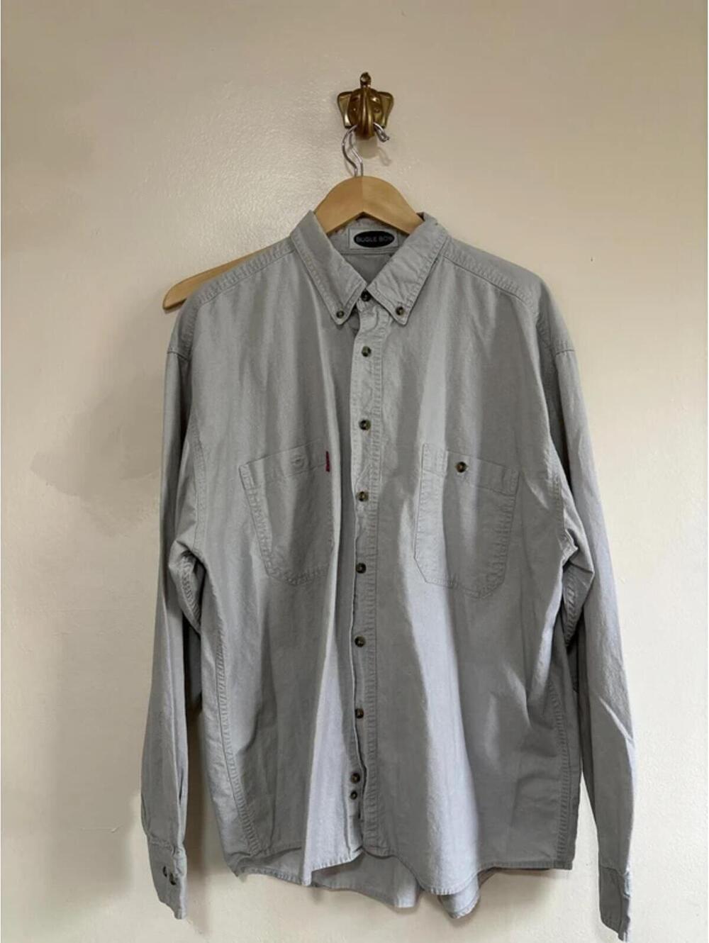 Bugle Boy Light Grey Button Down Shirt in XL